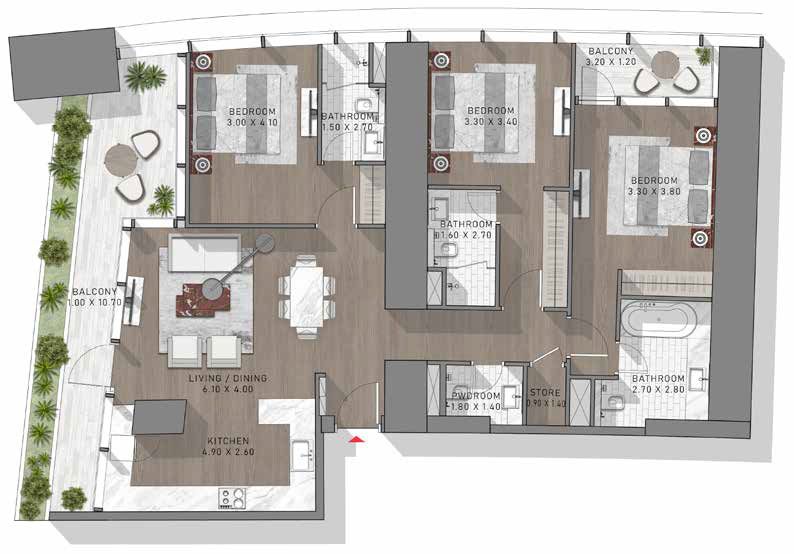 Safa Two Apartments floor plan