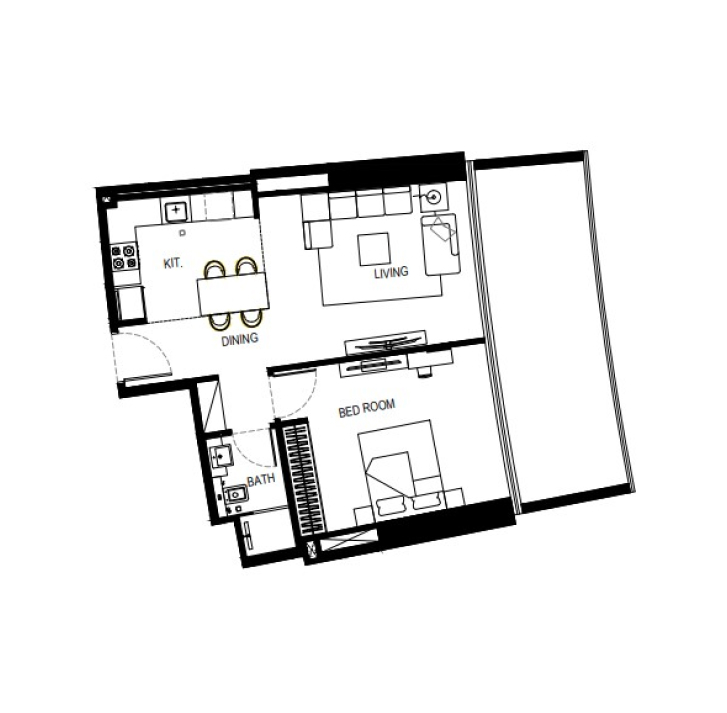 1 Bedroom Apartment Floor Plan