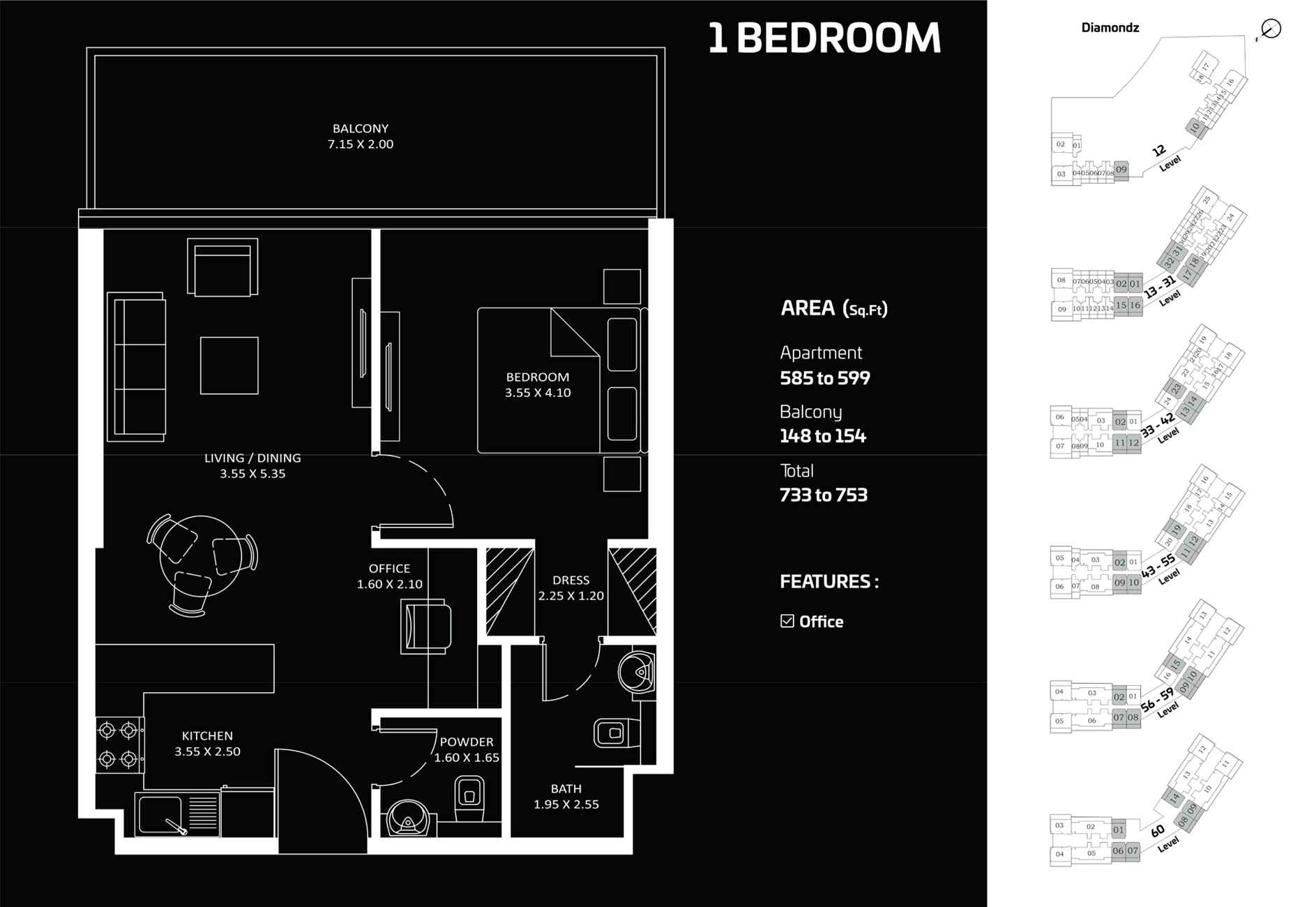 1 Bedroom Apartment Floor Plan