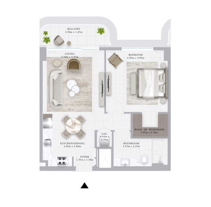 1 Bedroom Apartment Floor Plan