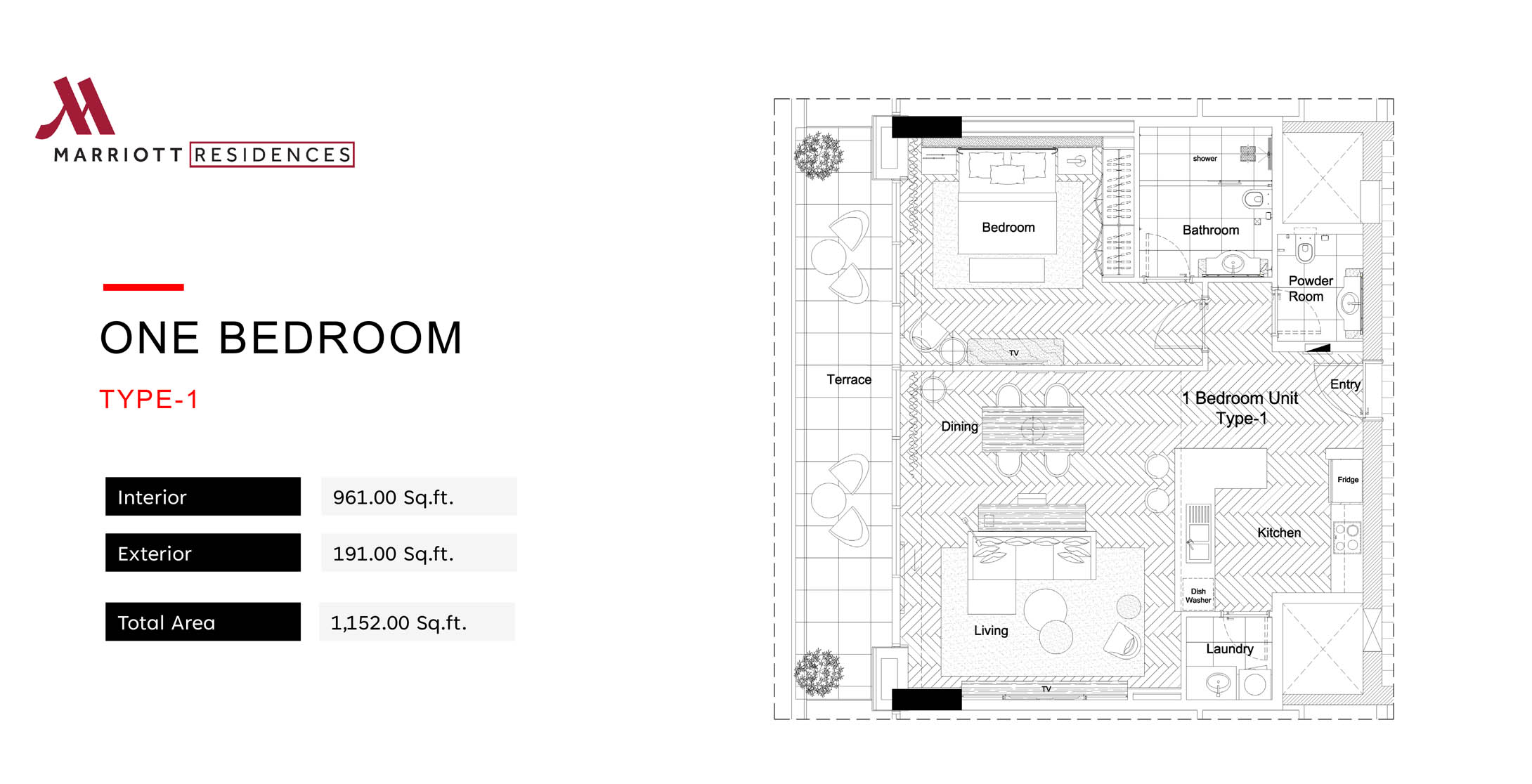 1 Bedroom Apartment Floor Plan