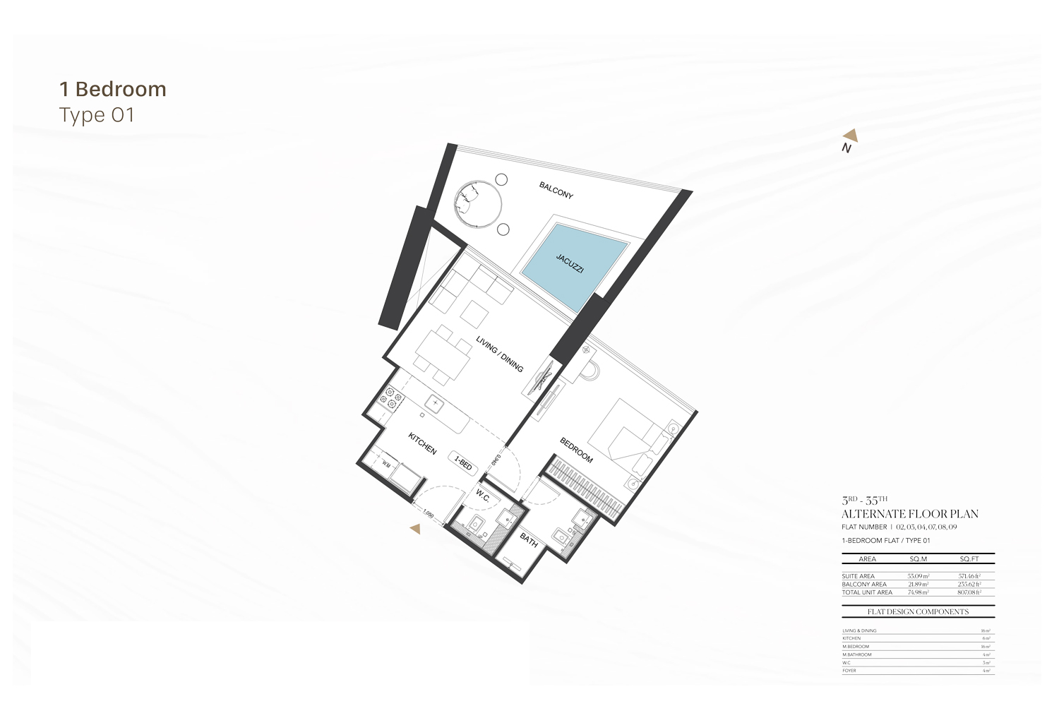 1 Bedroom Apartment Floor Plan