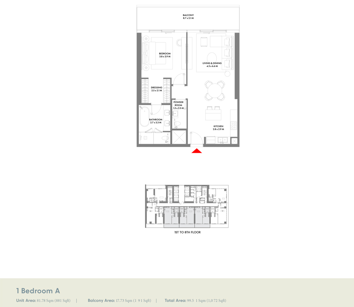 1 Bedroom Apartment Floor Plan