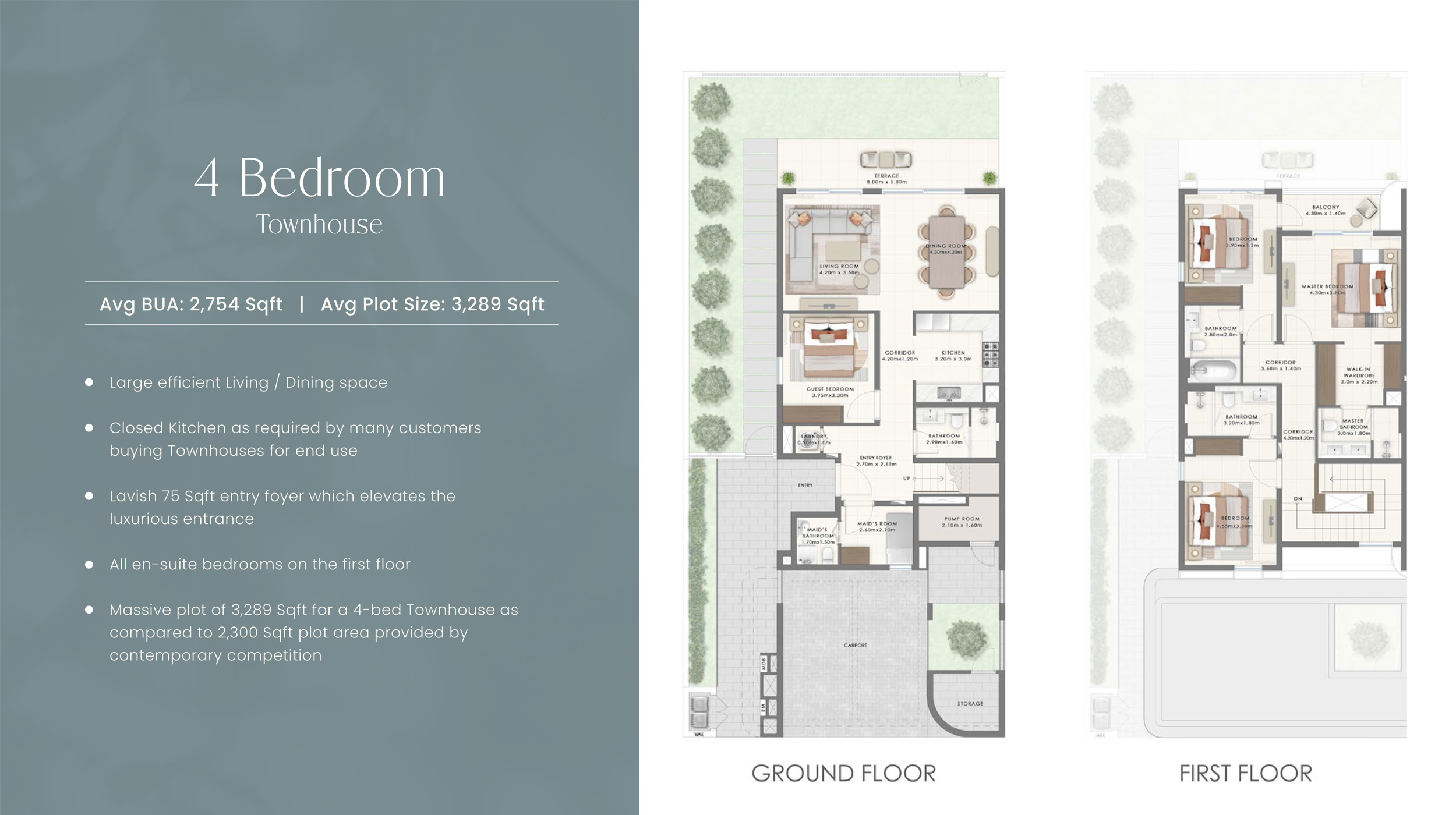 4 Bedroom Townhouses Floor Plan