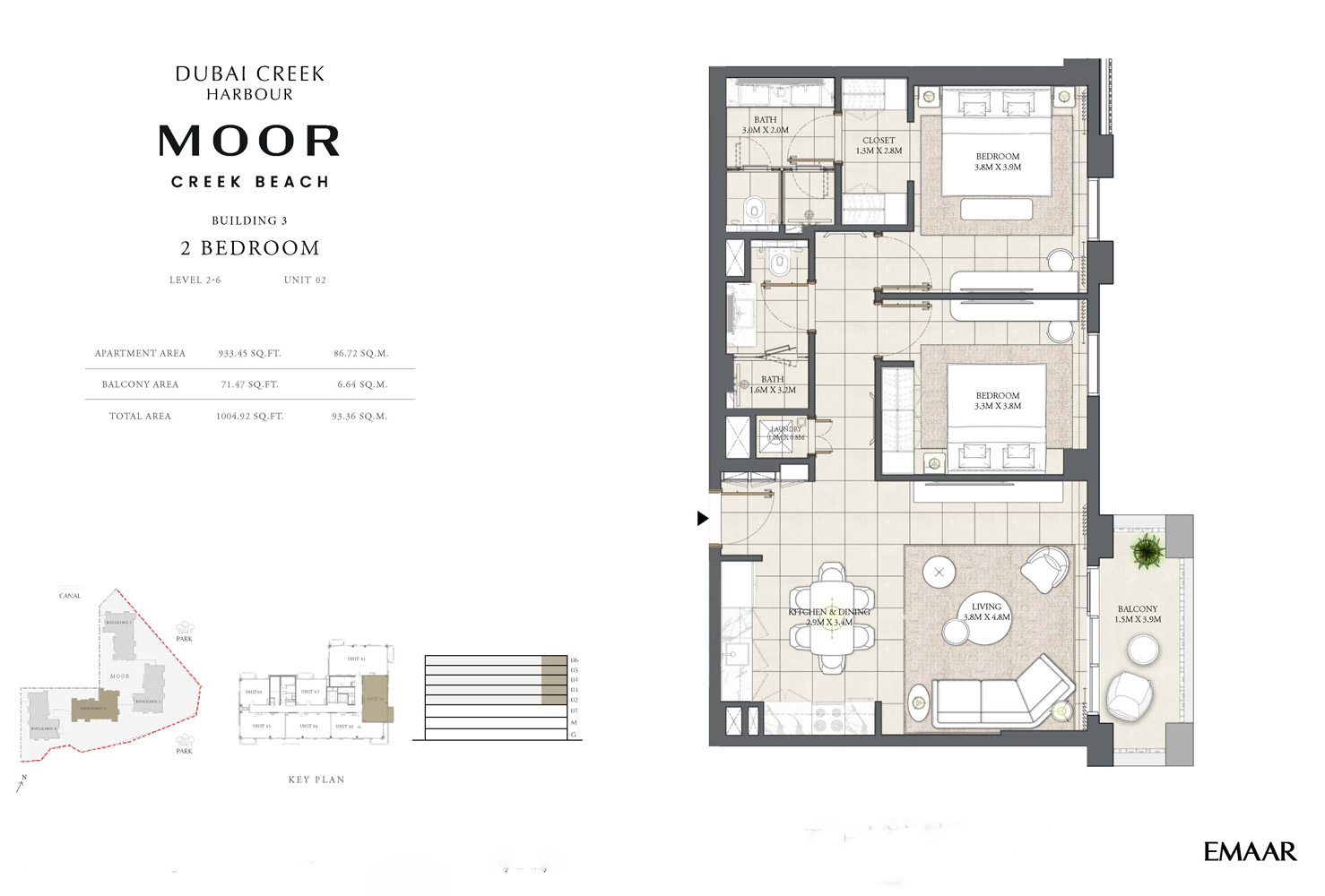 2 Bedroom Apartments Floor Plan