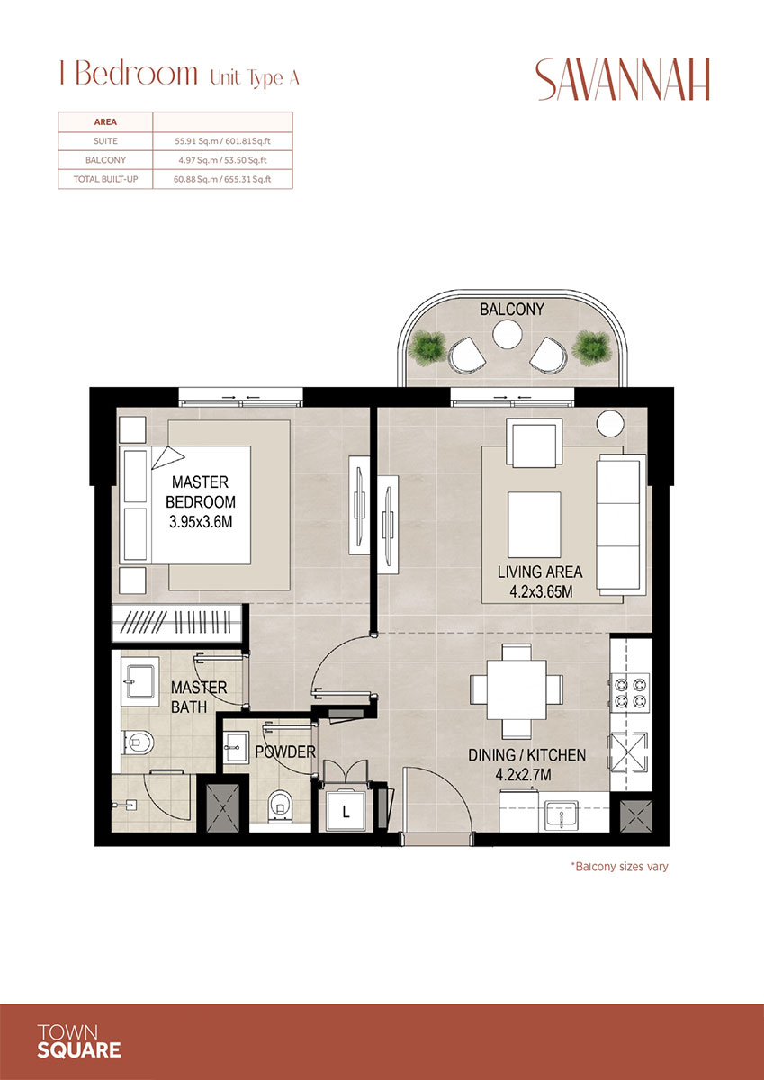 1 Bedroom Apartments Floor Plan