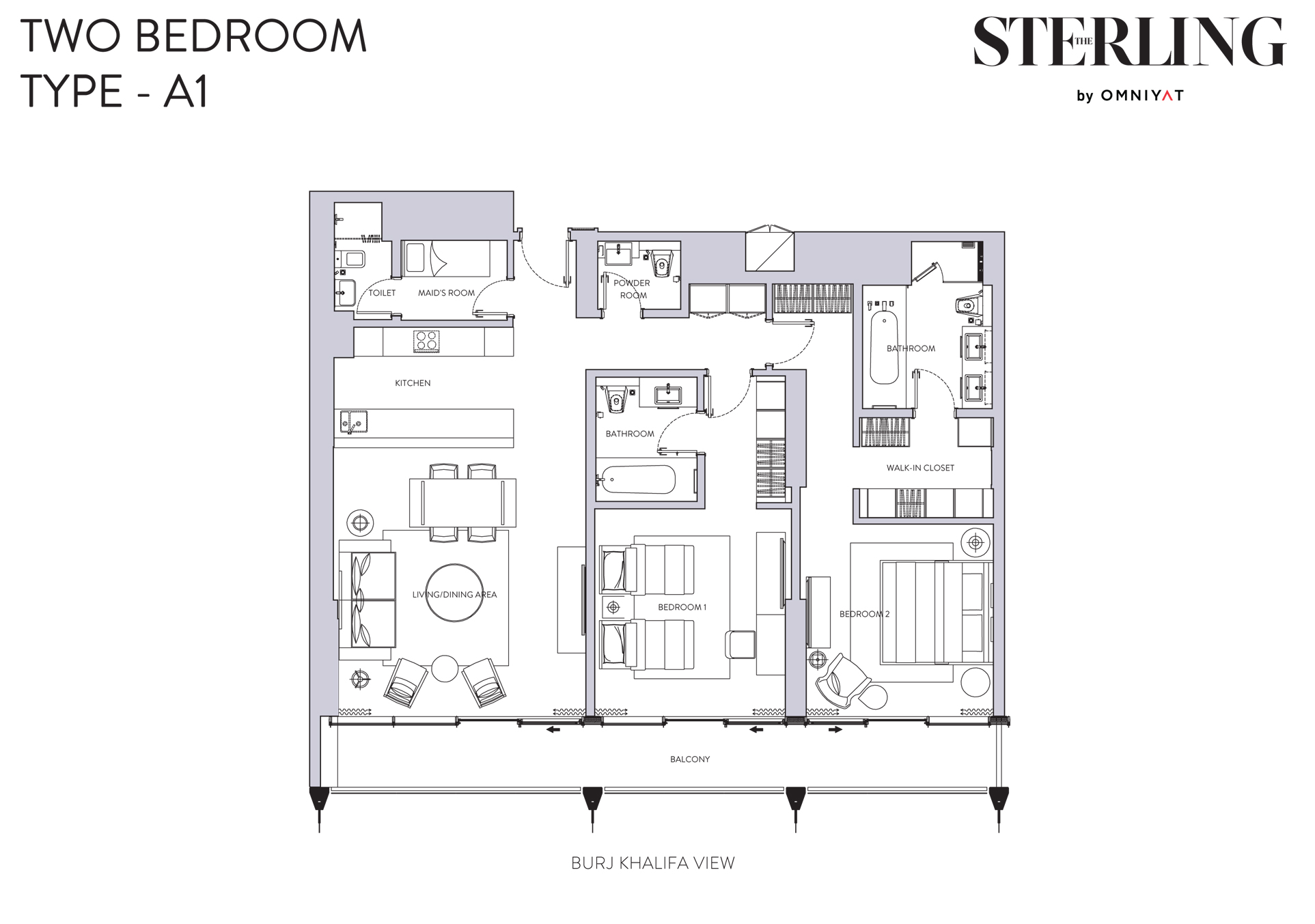 2 Bedroom Apartments Floor Plan