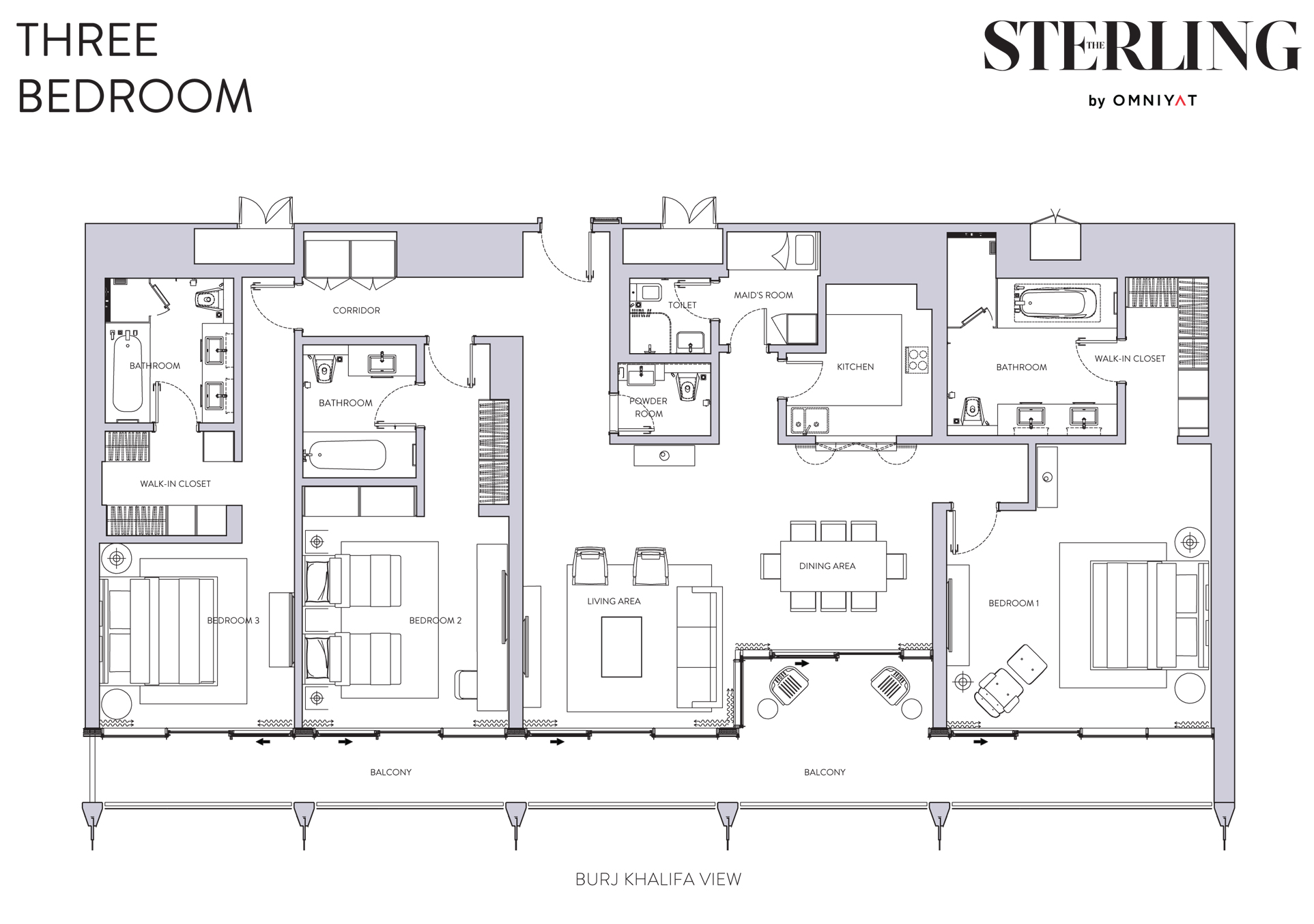 1 Bedroom Apartments Floor Plan