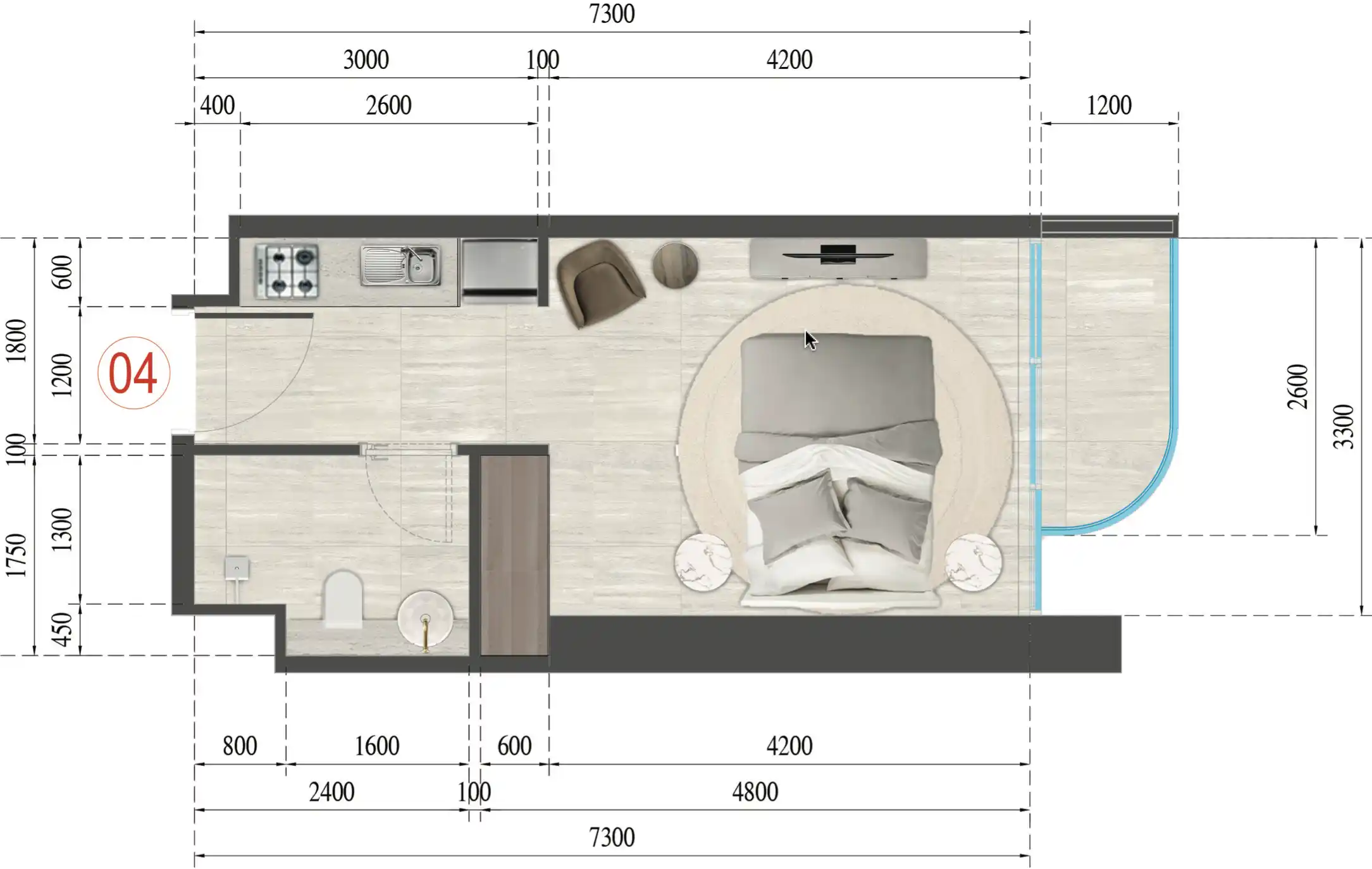 Studio Apartments Floor Plan