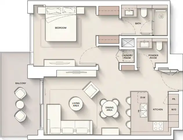 1-Bedroom Floor Plan