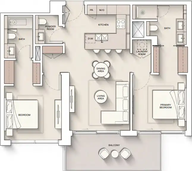 2-Bedroom Floor Plan