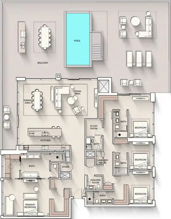 4-Bedroom Floor Plan