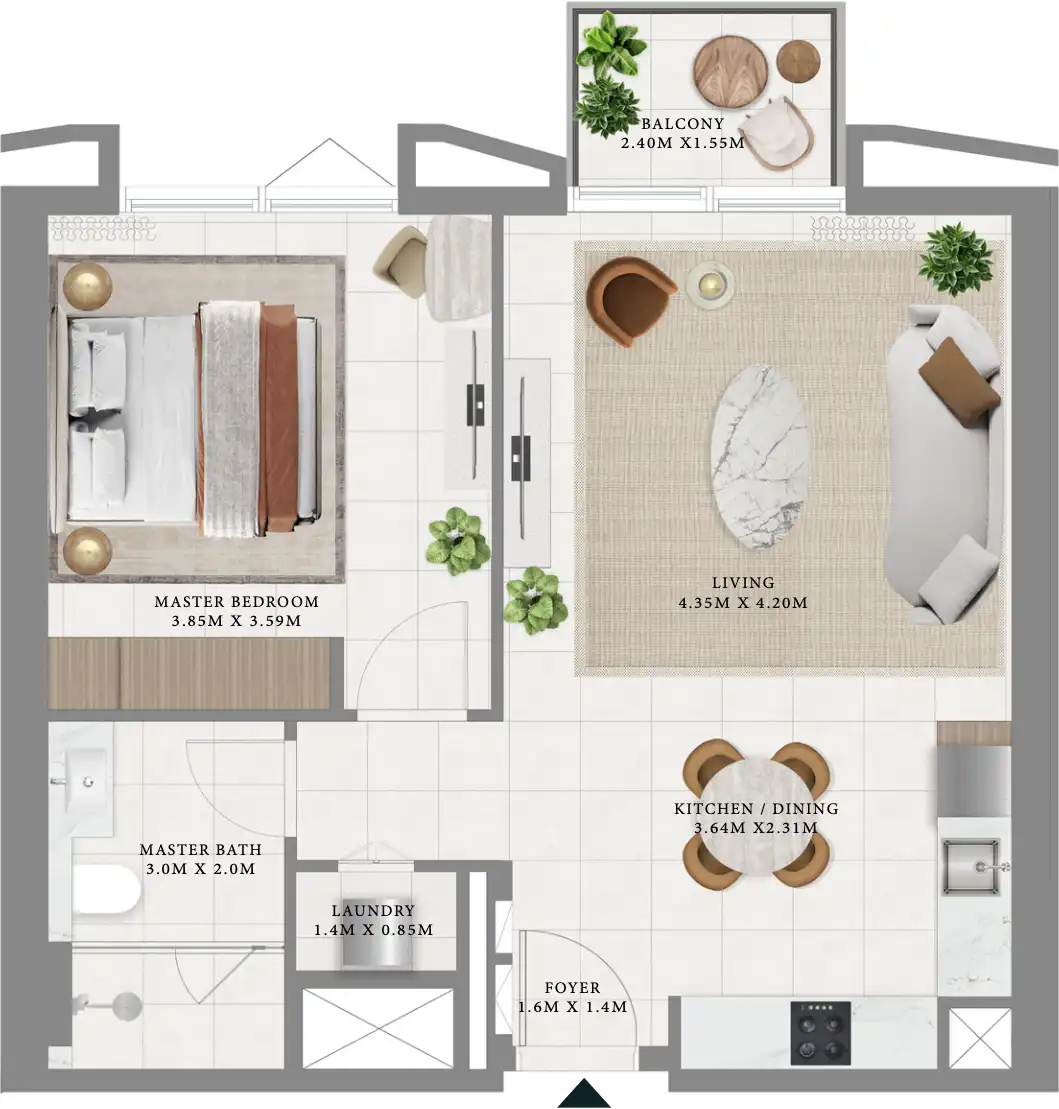 1-Bedroom Floor Plan