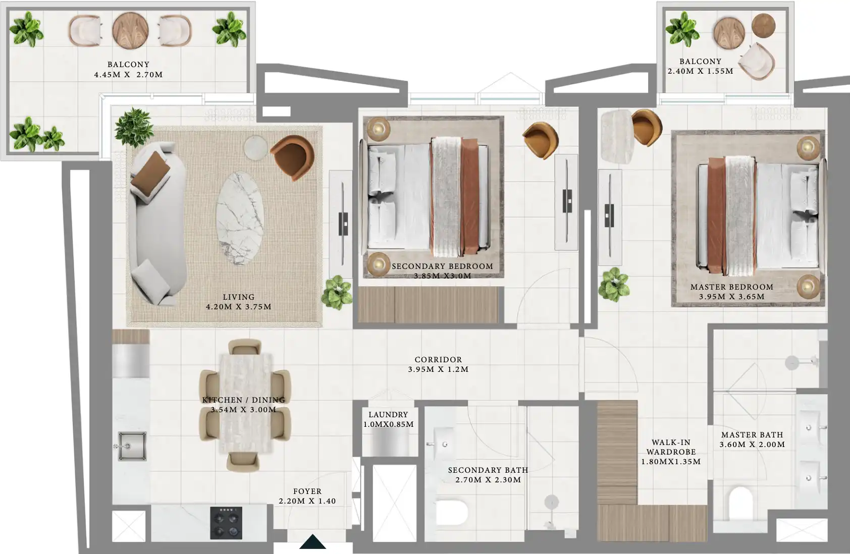 2-Bedroom Floor Plan