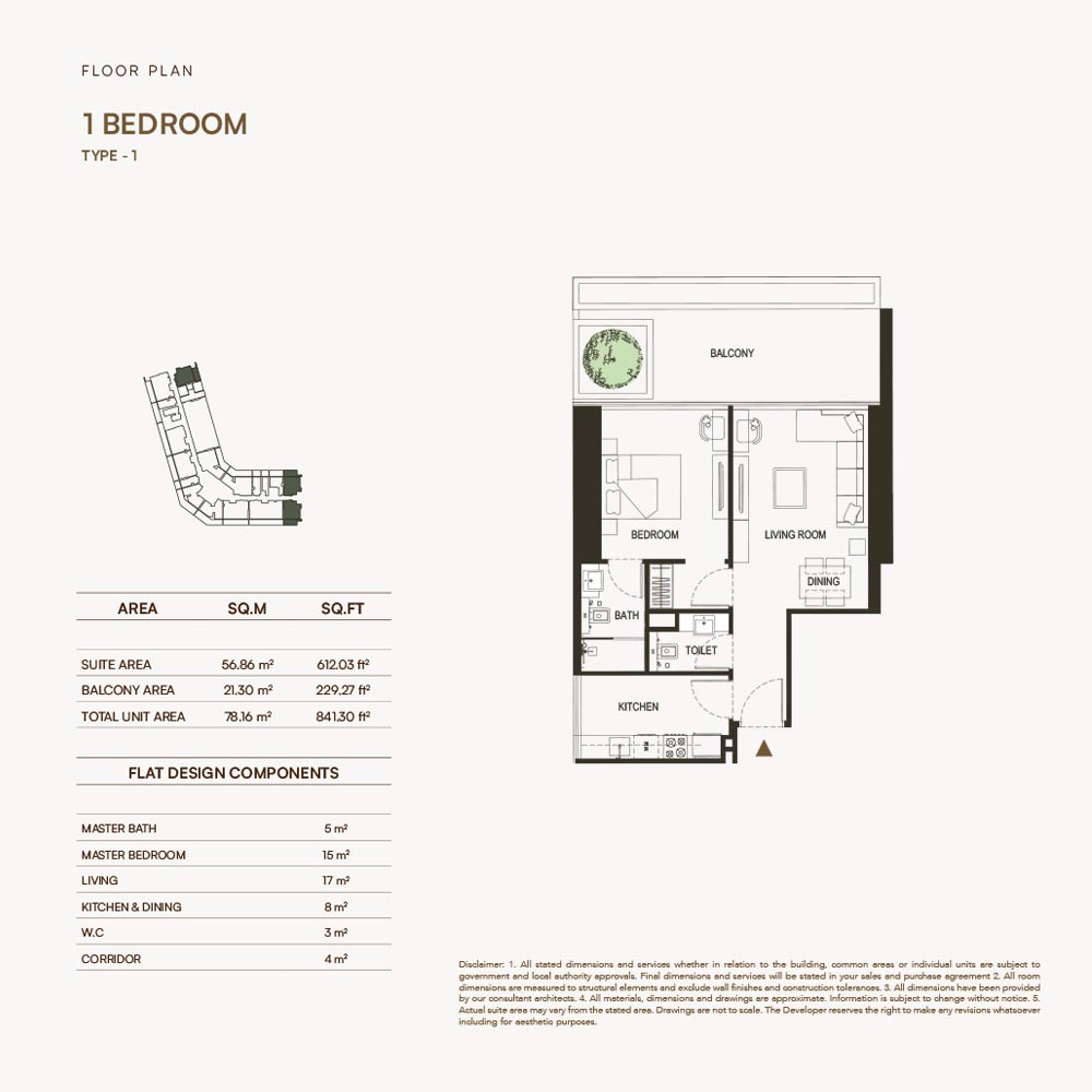 1-Bedroom Floor Plan