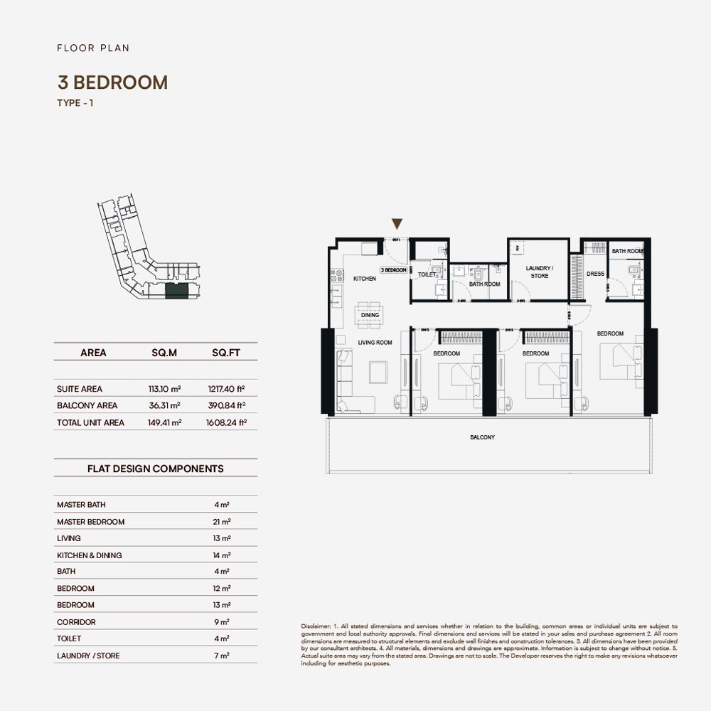 3-Bedroom Floor Plan